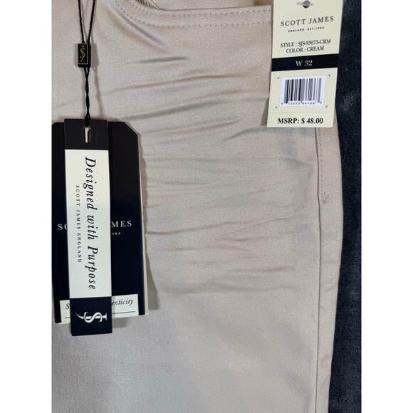 NWT Scott James Cream Chino Shorts Men's size 32 - Picture 7 of 9